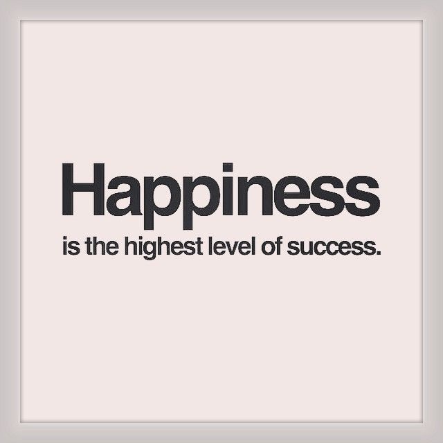 Happiness is the highest level of success