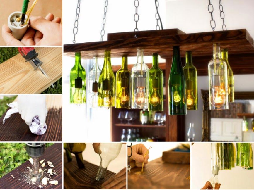 How to make a bottle chandelier