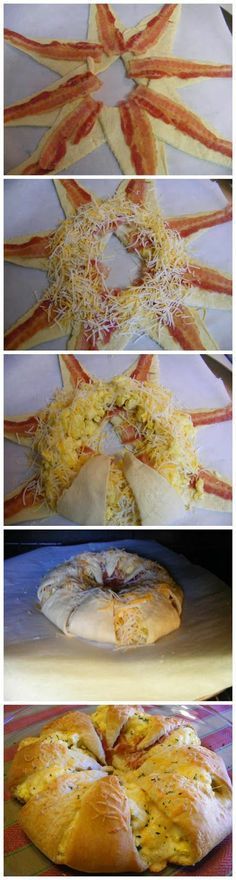 Crescent Breakfast Ring with Eggs, Bacon & Cheese