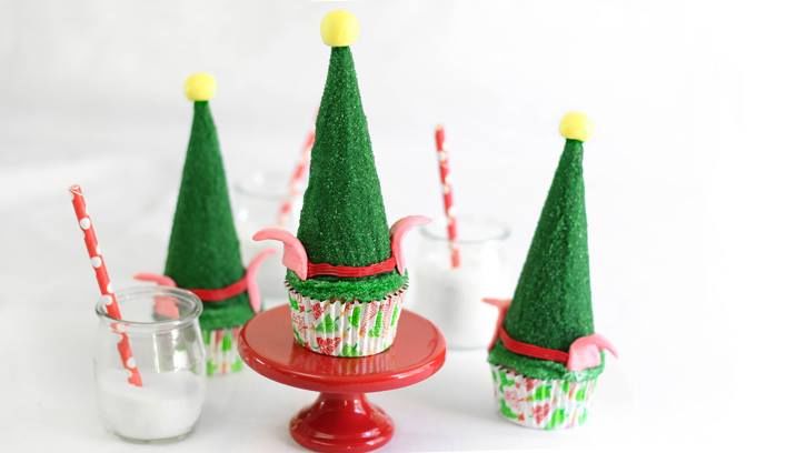 Elf Hat Cupcakes