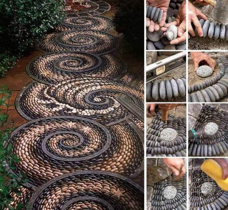 Creating a mosaic stone garden path