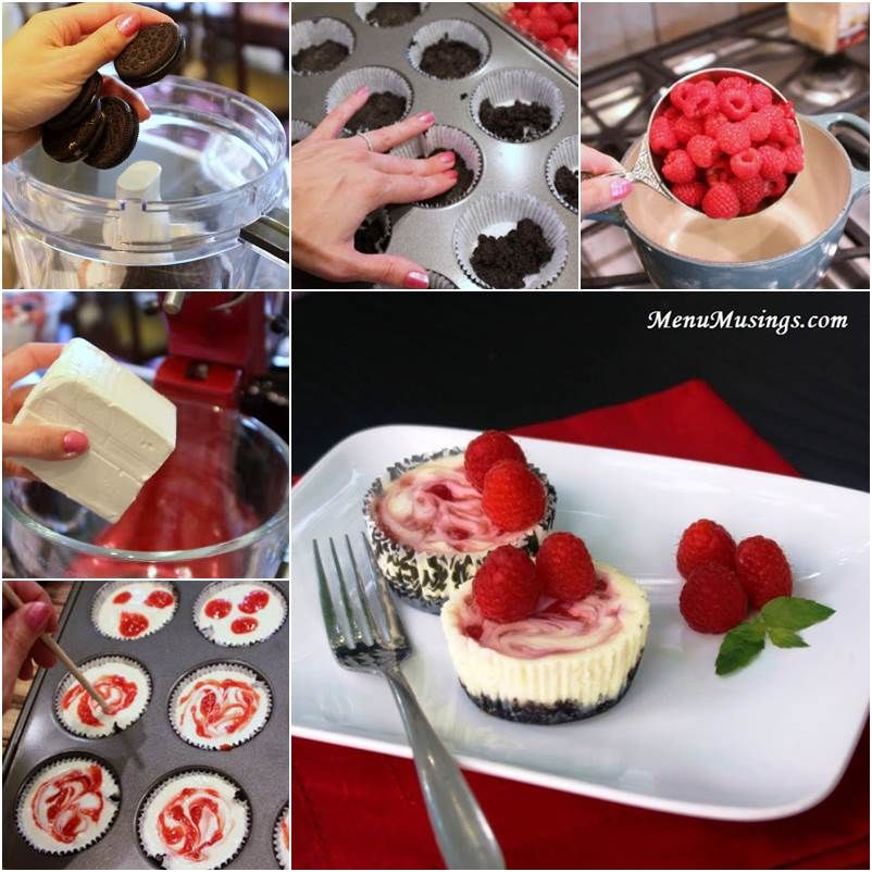 Make a raspberry mini cheesecake