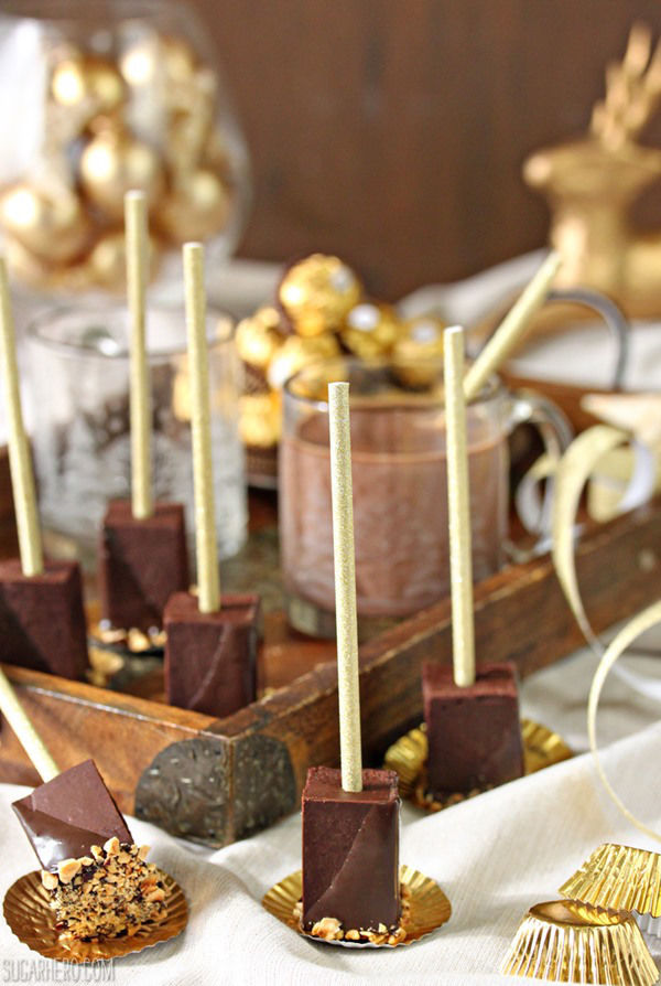 How to make hazelnut hot chocolate pops