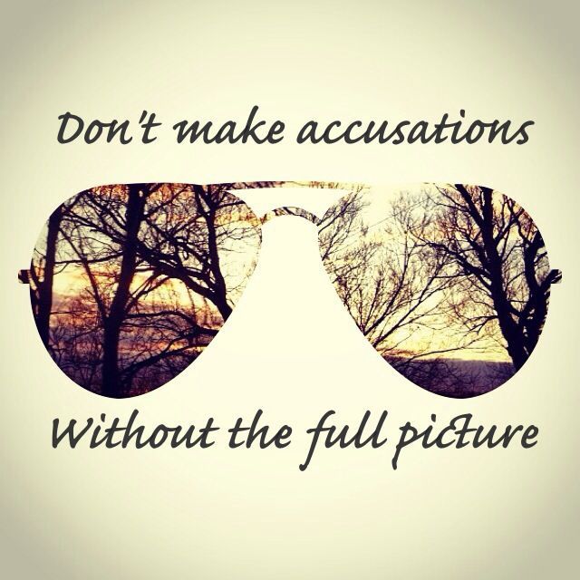 Dont make accusations without the full picture Dont make accusations without the full picture