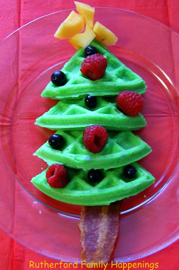 Christmas Tree Waffles