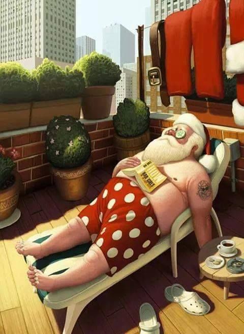 Santa on vacation