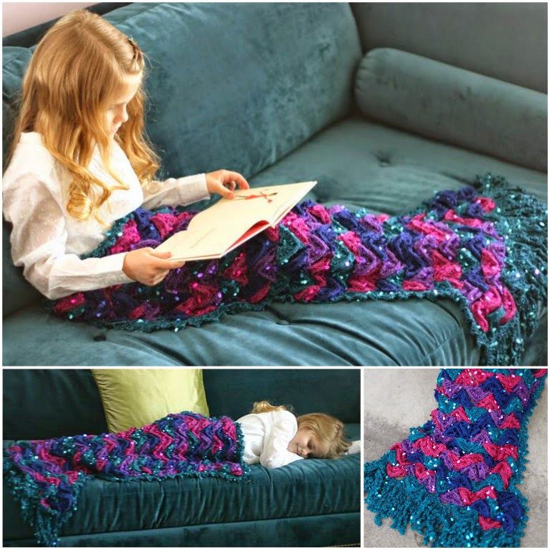How to make a crochet mermaid blanket