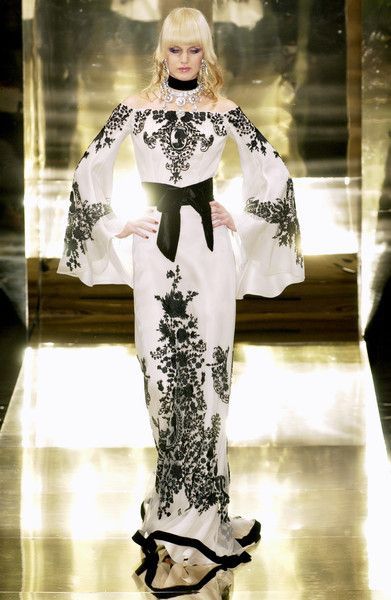 Black & White Satin Dress with Sash and Flared Sleeves Black & White Satin Dress with Sash and Flared Sleeves