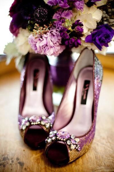 Plum with Jewels Sparkling High Heels Plum with Jewels Sparkling High Heels