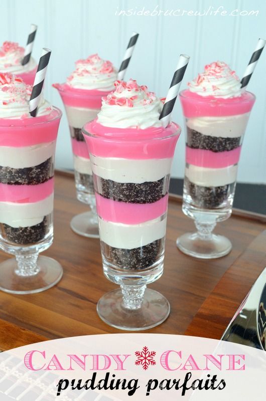 How to make candy cane pudding parfaits
