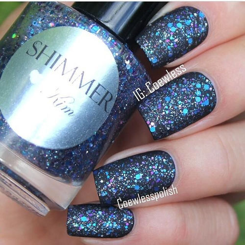 Blue shimmer nails