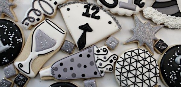 Black & White New Year's Eve Cookies