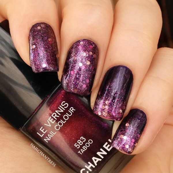 Purple Glitter Nails Purple Glitter Nails