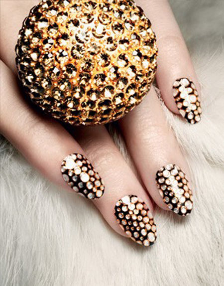 Gold Sequined Nails