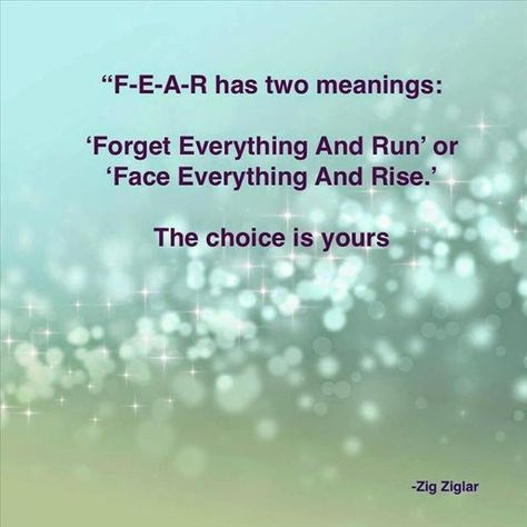 Fear has teo meanings