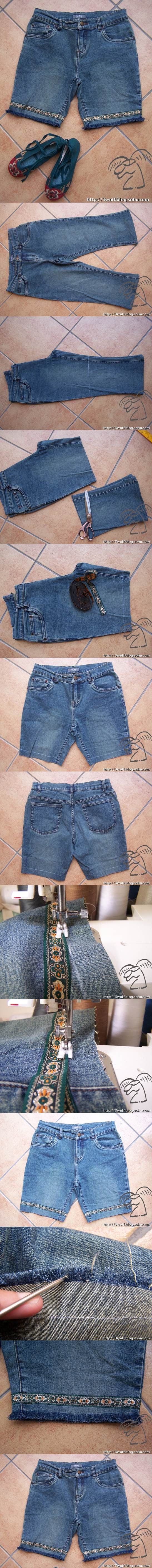 How to make shorts from old jeans