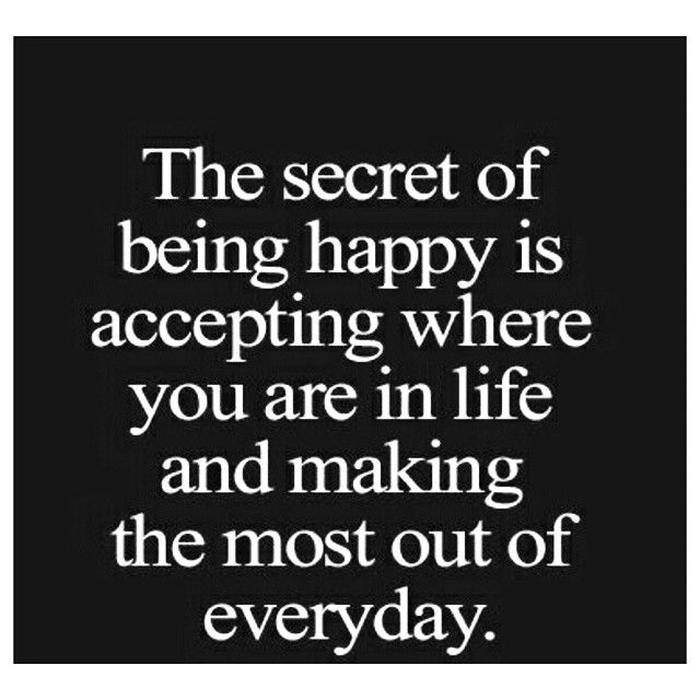 the secret to being happy