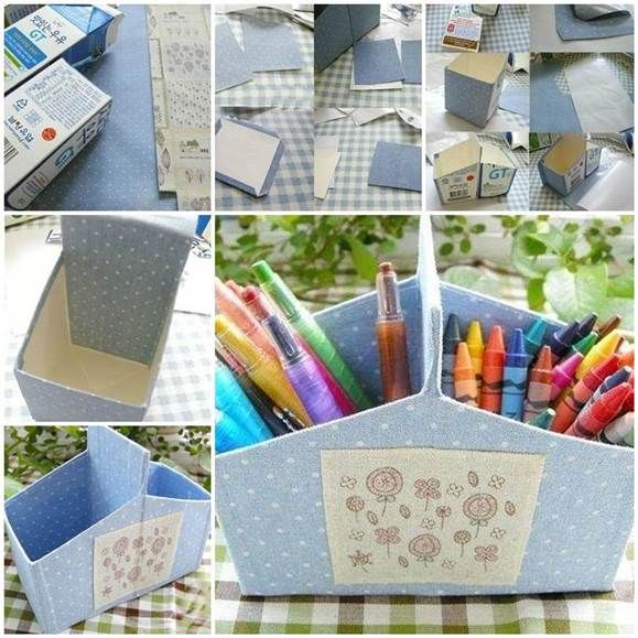 How to make a milk carton organizer