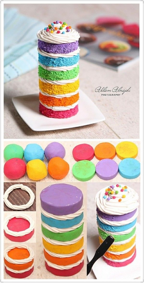 DIY Colorful Mini Cakes
