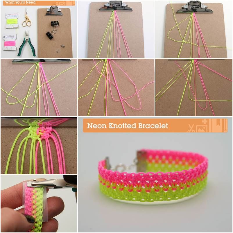 How to make a neon knotted bracelet How to make a neon knotted bracelet