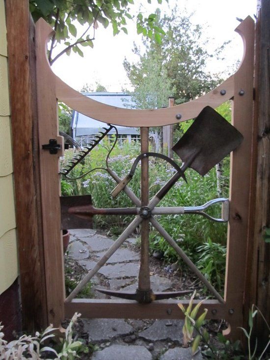 Garden Tools Used as Garden Gate