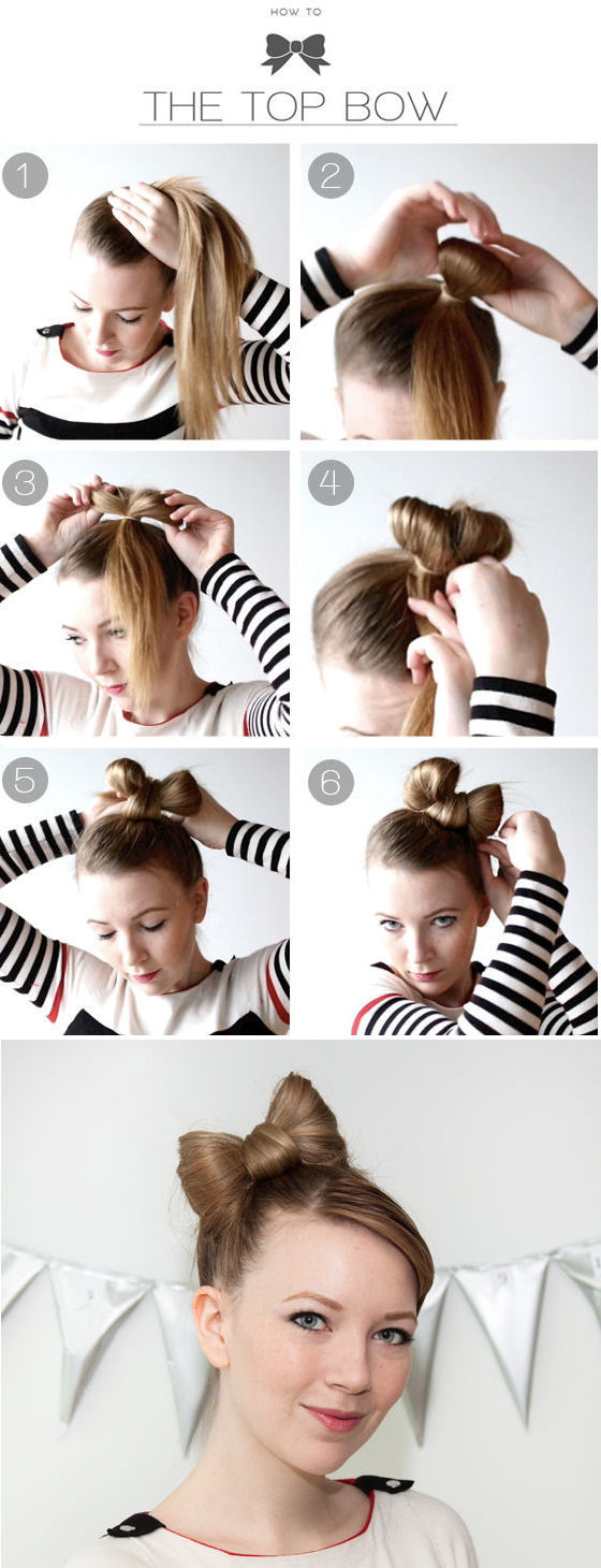 DIY Top Bow Hairstyle DIY Top Bow Hairstyle
