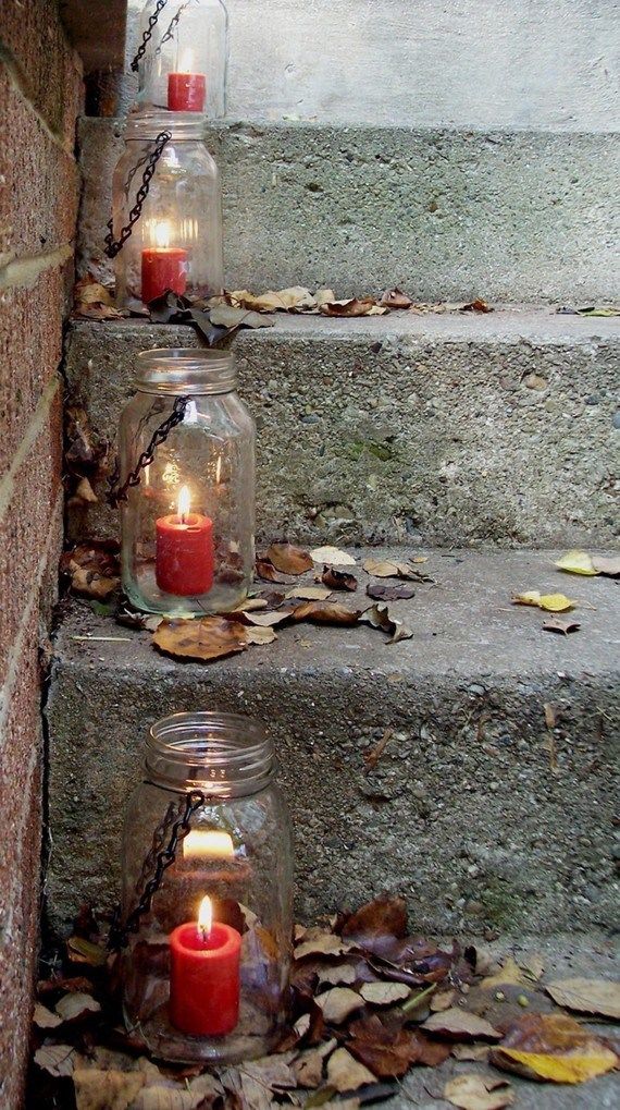 Mason Jar Step Lanterns