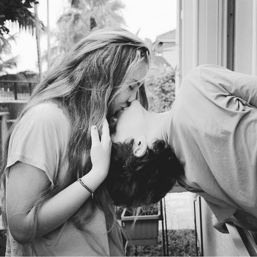 Bent backwards for a kiss