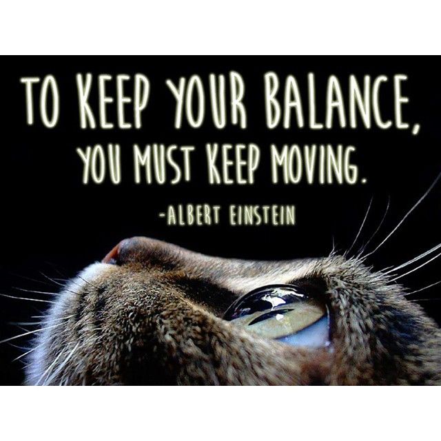 To keep your balance, you must keep moving