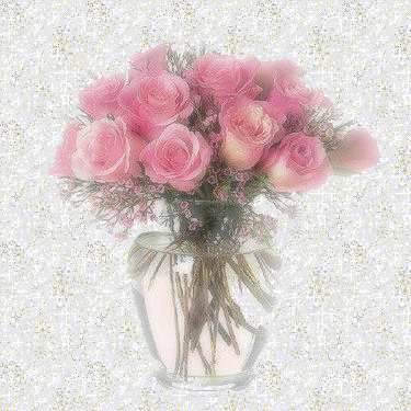 Sparkling Vase of Pink Roses