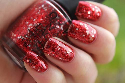 Red glitter nails Red glitter nails