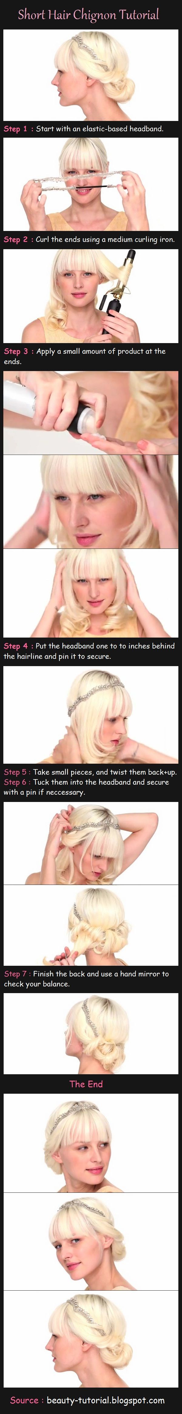 Short Hair Chignon Tutorial