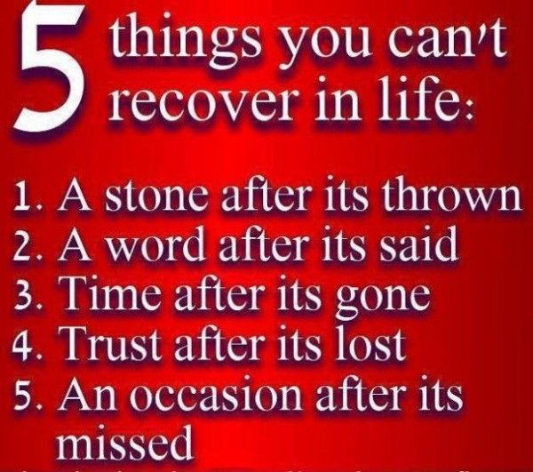 5 things you can't recover in life