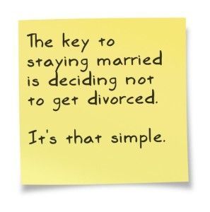 The key to staying married The key to staying married