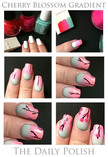 Cherry Blossom Gradient Nails Cherry Blossom Gradient Nails