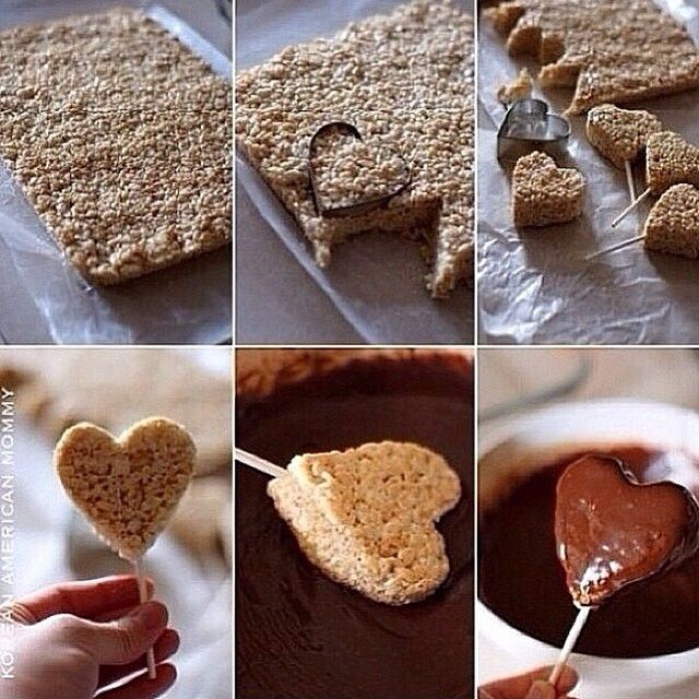 Chocolate Heart Rice Krispie Treats Chocolate Heart Rice Krispie Treats