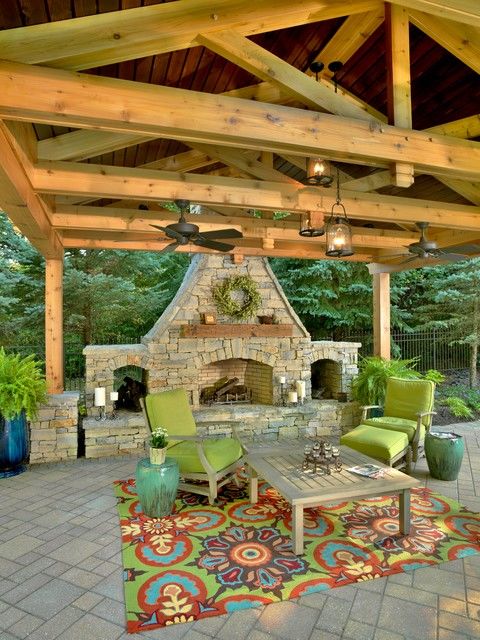 Outdoor Room with Stone Firelplace Outdoor Room with Stone Firelplace
