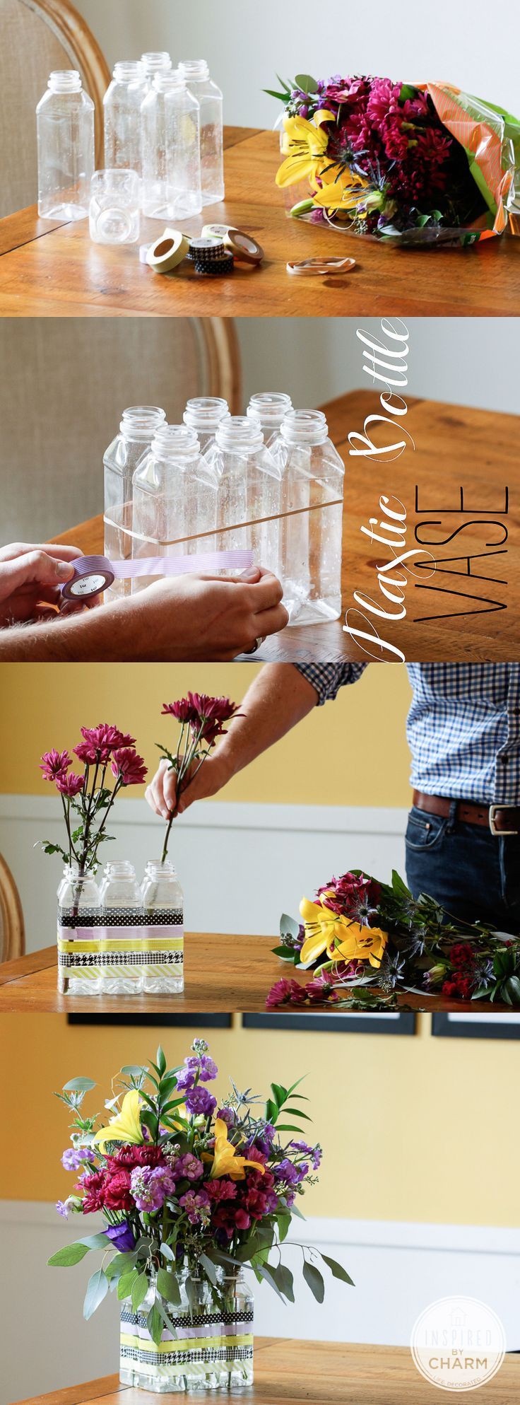 DIY Plastic Bottle Flower Vase DIY Plastic Bottle Flower Vase