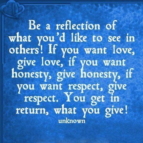 Be a reflection of what you'd like to see in others...