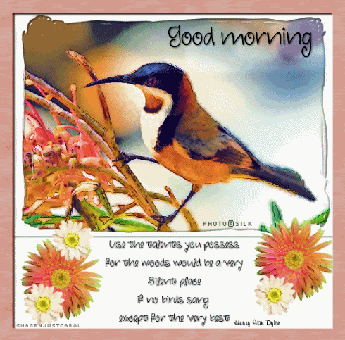 Good Morning - Use the talents you possess Good Morning - Use the talents you possess