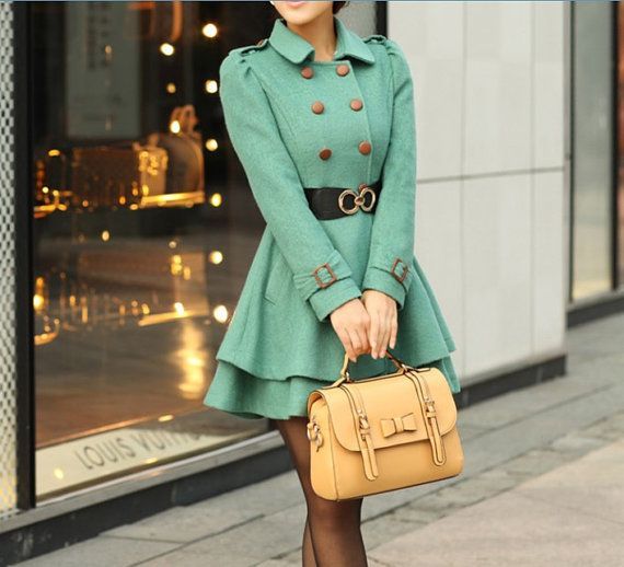 Chic & Stylish Green Princess Coat