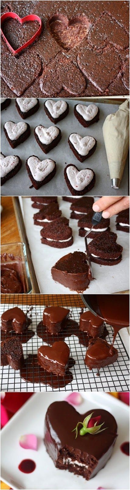 Heart-Shaped Chocolate Raspberry Cakes