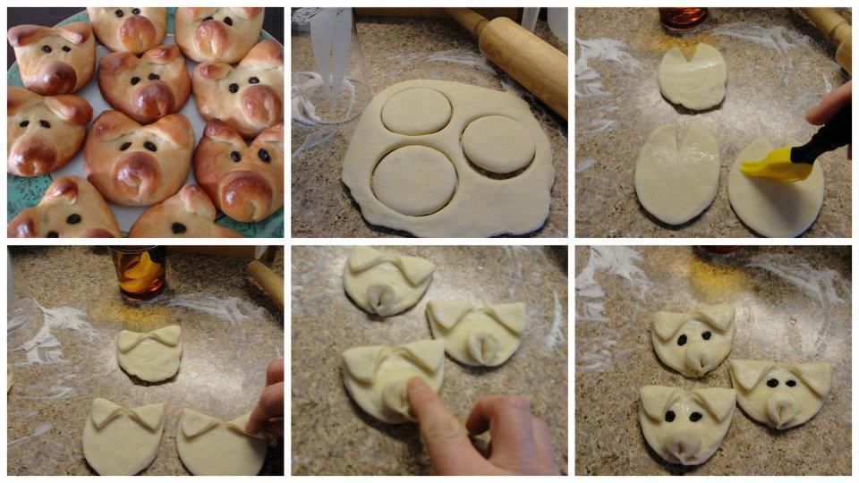 How to make a adorable piglet face bread