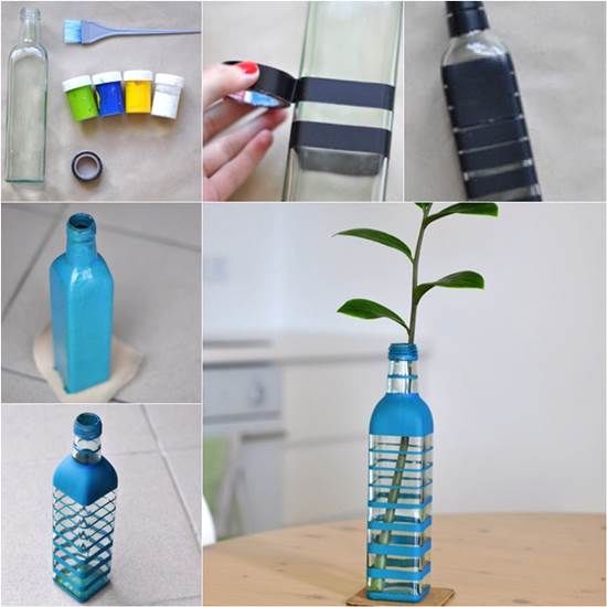Making a vase from recycled glass bottles