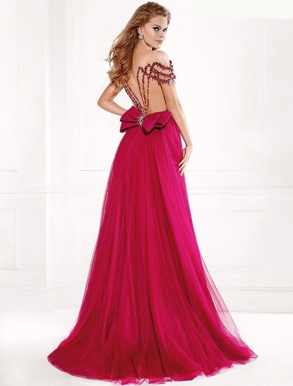 Red Gown with Bow & Sequins Red Gown with Bow & Sequins