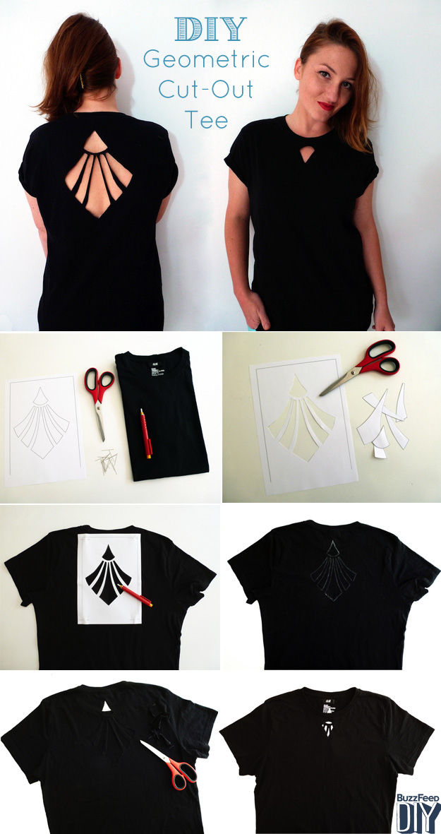 DIY Geometric Cut Out Tee DIY Geometric Cut Out Tee
