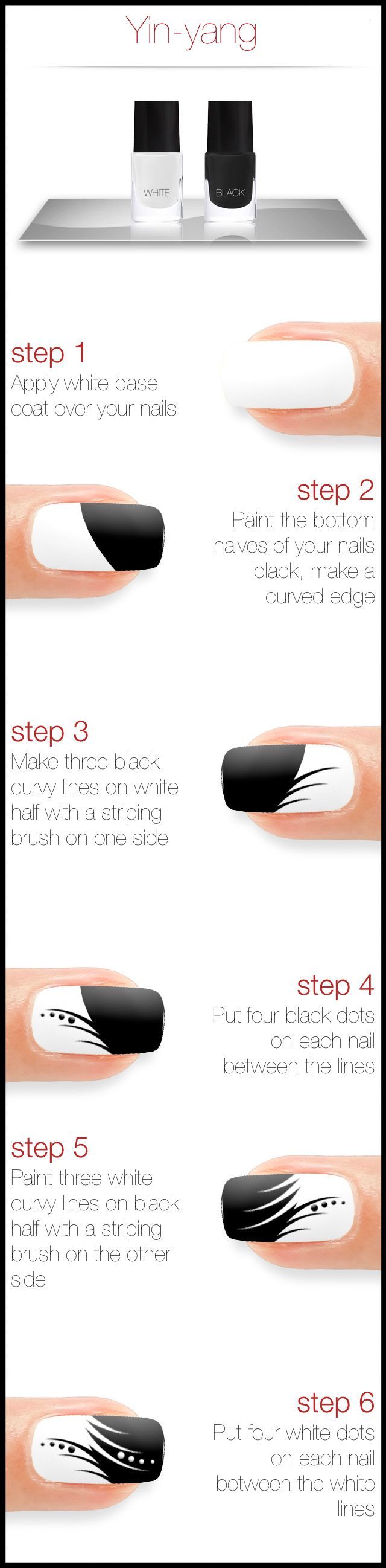 DIY Ying Yang Nails