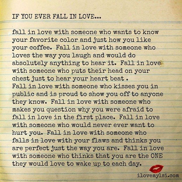 If you ever fall in love