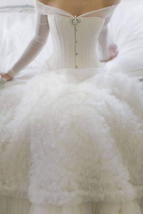 Gorgeous White Ruffled Wedding Gown with Corset Gorgeous White Ruffled Wedding Gown with Corset