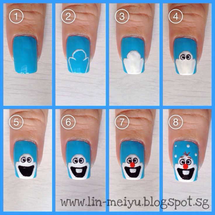 DIY Olaf Nails DIY Olaf Nails